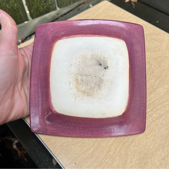 T.S. Post California American Studio Art Pottery Signed Ceramic Dragonfly Dish - Picture 11 of 15